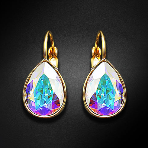 Auskarai „Kristalo Lašas (Aurore Boreale)“ su Swarovski™ kristalais